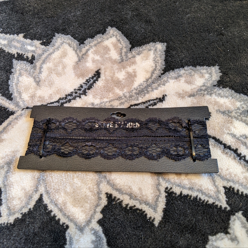 Steve Madden Black Lace 1.5" wide Choker Necklace